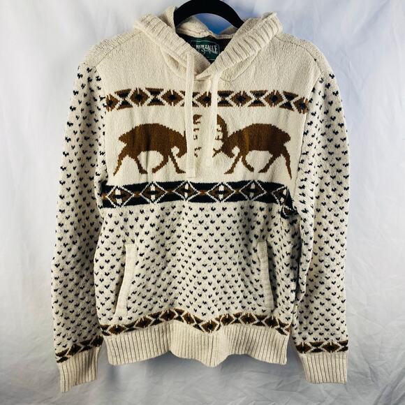 American Eagle Elk Fairisle Super Soft Hooded Sweater Size Medium - Picture 2 of 8